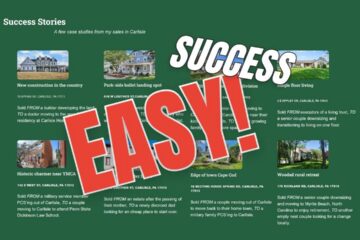 thumbnail for the easy button for case studies and past sales section on a real estate agent website picturing a section from a website with text overlaid